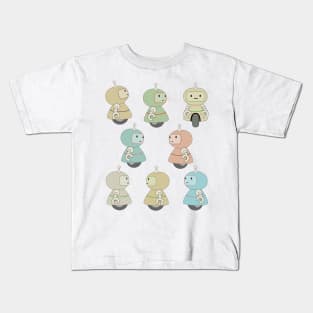Tiny Wheeled Colored Bots Kids T-Shirt